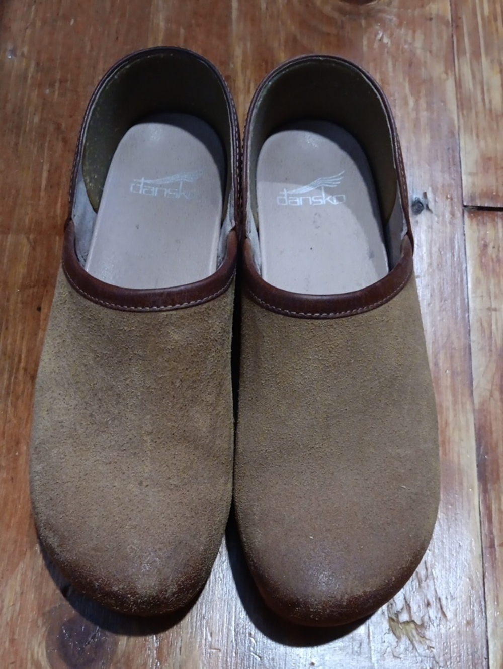 Dansko Brenna Slip-On Clogs with Brown Trim